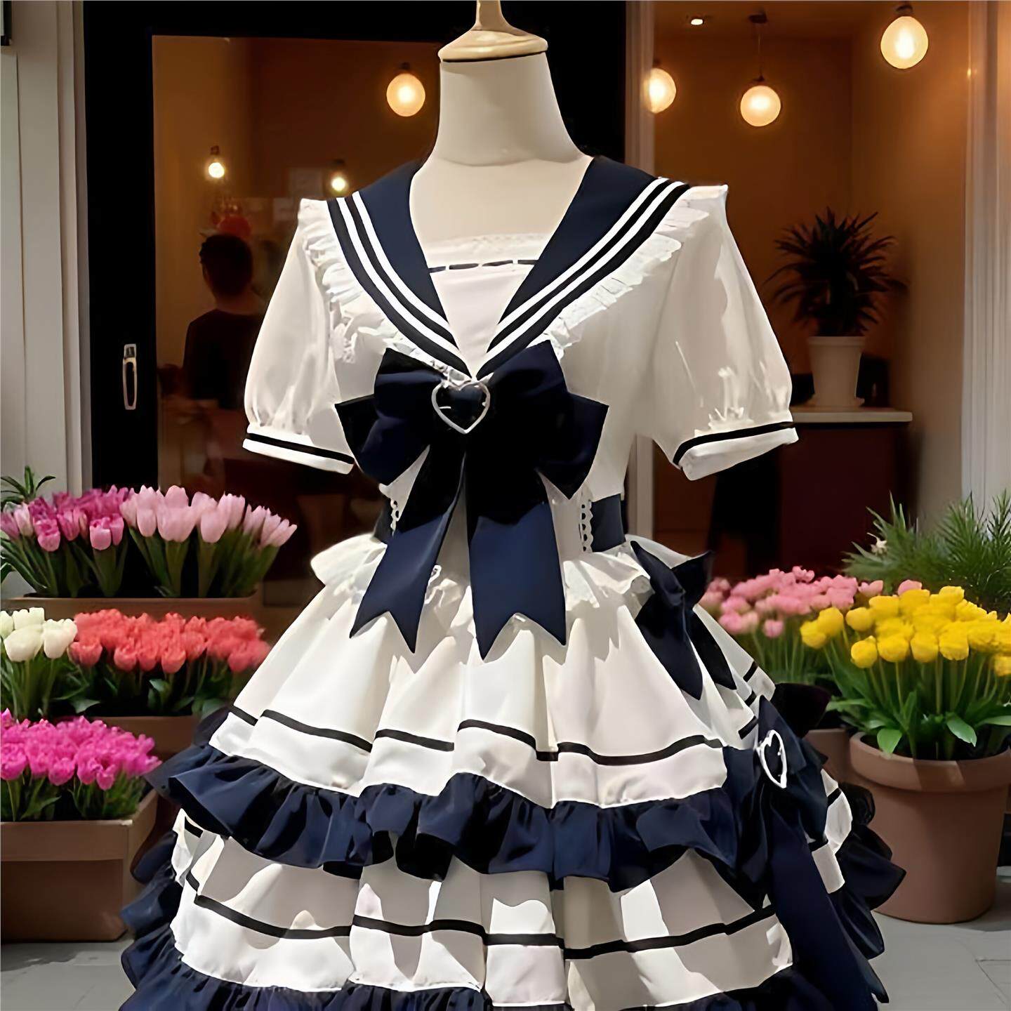 海军现货lolita裙桔梗原创洛丽塔夏日连衣裙JK蛋糕裙洋装lo公主裙