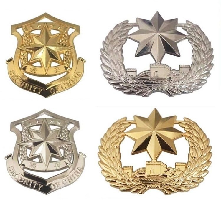 新款保安帽徽保安服饰配件物业帽子帽徽带螺丝帽徽徽章乐队帽徽