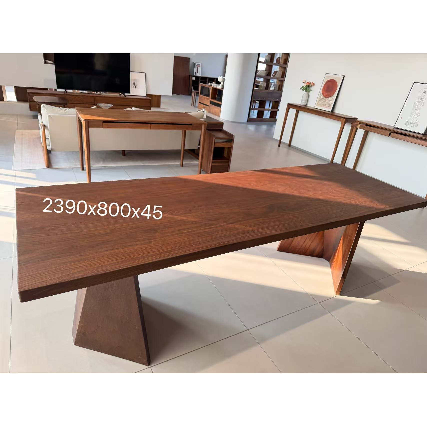 北美黑胡桃木实木餐桌长方形客厅大板桌茶桌茶台三拼大桌桌面,住宅家具,家用茶台/茶桌,淘宝优惠券,粉丝福利购,淘宝优惠卷