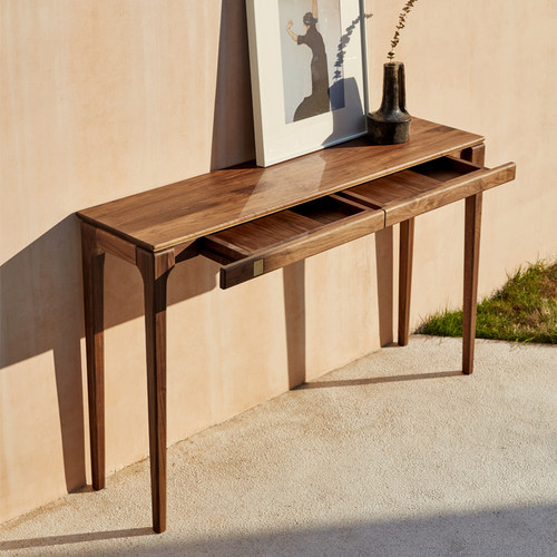 欧式现代简约黑胡桃木玄关桌