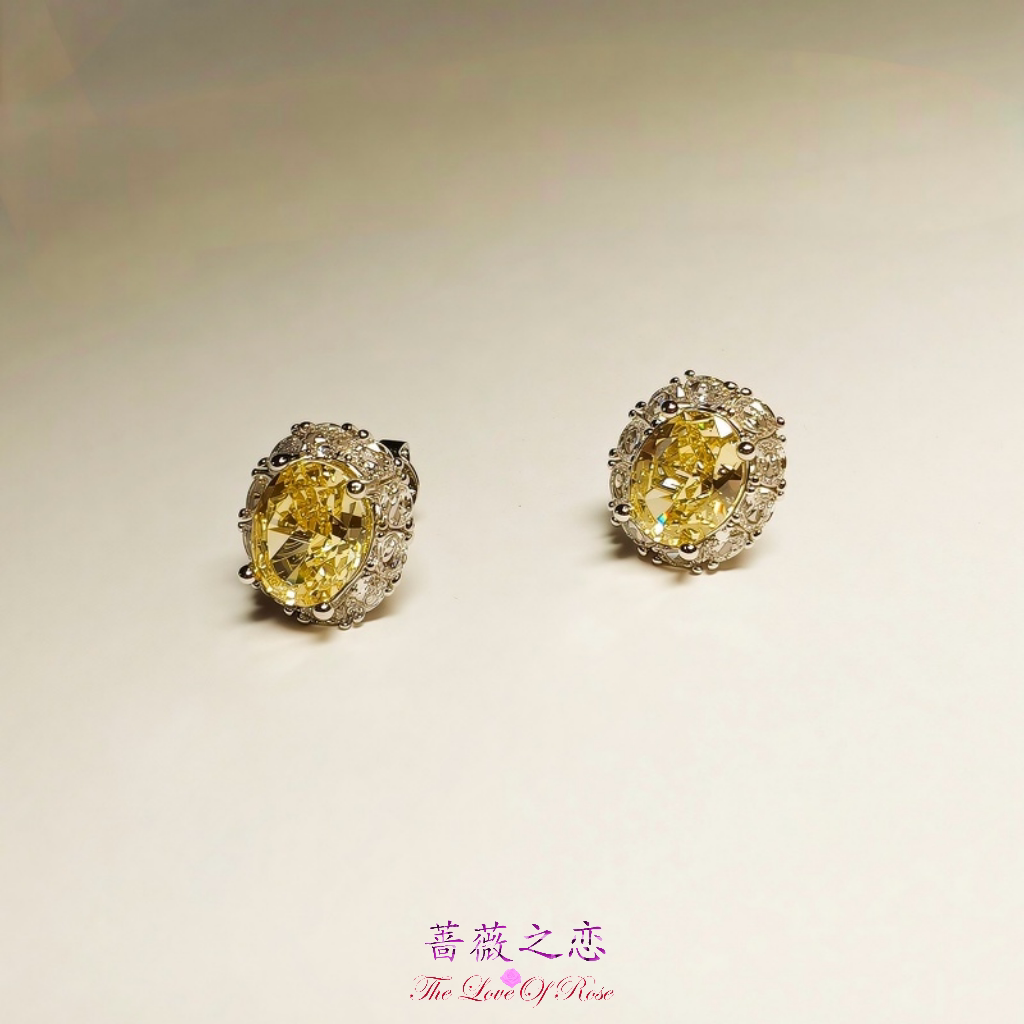 轻奢小众S925银针镀金高碳钻耳钉