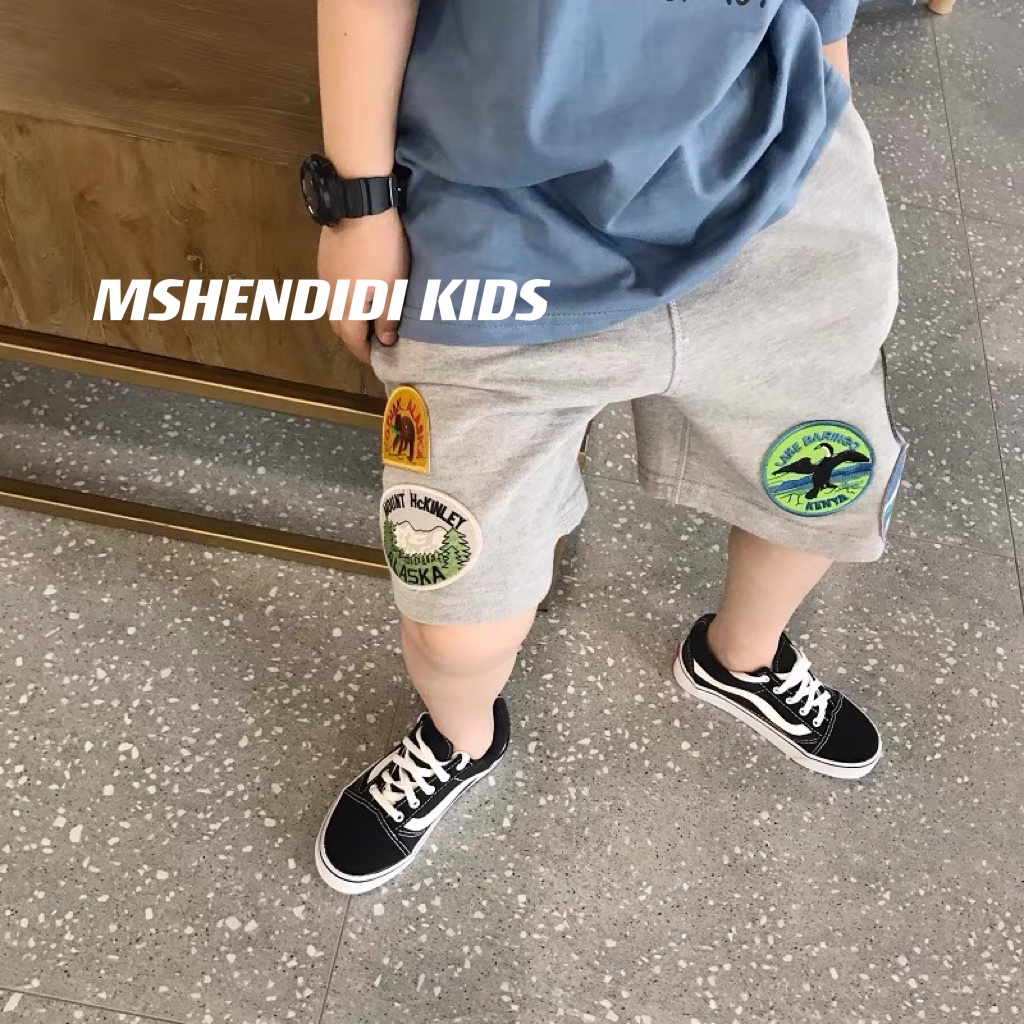 韩系ins刺绣全棉中小童过膝短裤