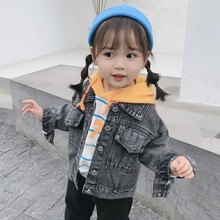 5岁 洋气女宝宝2亮片牛仔夹克女孩上衣3 女童牛仔外套2019秋装 新款