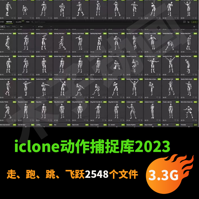 iClone8cc4 actorcore动作捕捉库3D动画motion文件2023合集2548个