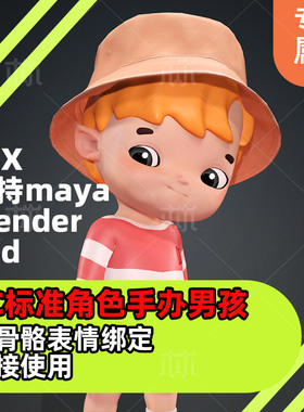 iclone8卡通角色CC4标准基础模型骨骼绑定带表情FBX支持C4D