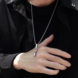 螺旋长条挂件配饰 百搭扭曲吊坠蹦迪个性 项链男潮个性 霸气潮流韩版