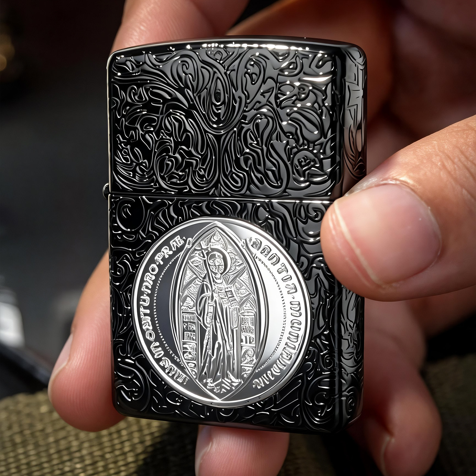 Zippo黑银康斯坦丁个性男士送礼