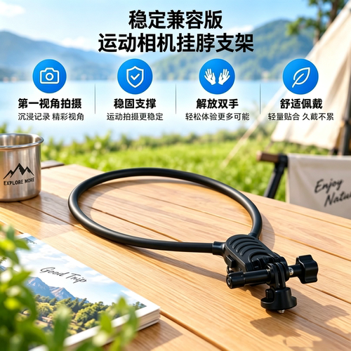运动相机配件挂脖支架适配神眸V1/BC6V 多场景适用解放双手