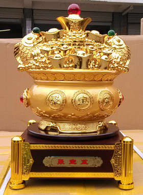 大号金色聚宝盆高档礼品有面子