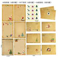 Christmas gift envelope and letter paper set, Amazon souvenir, kraft paper retro Christmas letter paper envelope thumbnail 6