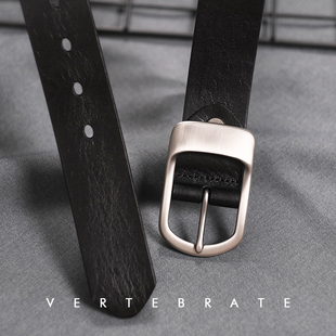 脊椎动物男装复古做旧商务百搭休闲真皮腰带头层牛皮时尚皮带男款
