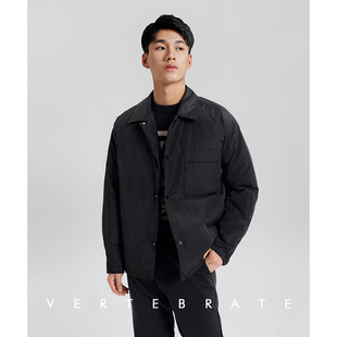 脊椎动物男装短款夹克式轻薄型羽绒服年轻简约秋冬外套休闲日式