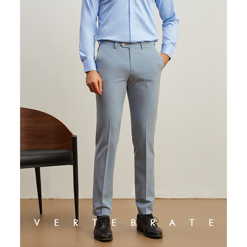 休闲度假风修身西裤商务长裤