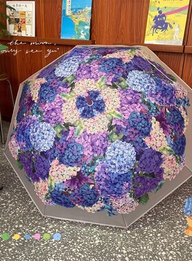 新梦幻绣花球透明雨伞自动长柄加厚抗风高级时尚小众女士高颜值伞