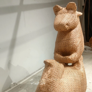 ins风手工竹编吊灯灯具 饰创意编织工艺品 咖啡馆餐厅商业空间装