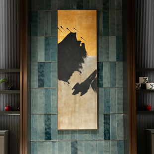 饰墙面玄关 书房卧室装 墨绿色手工砖侘寂风客厅背景墙艺术砖 个性