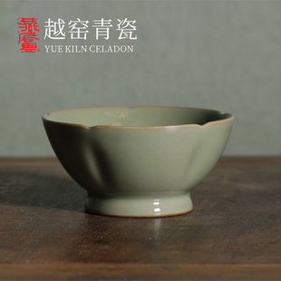 越窑青瓷秘色瓷唐五葵口盏主人杯