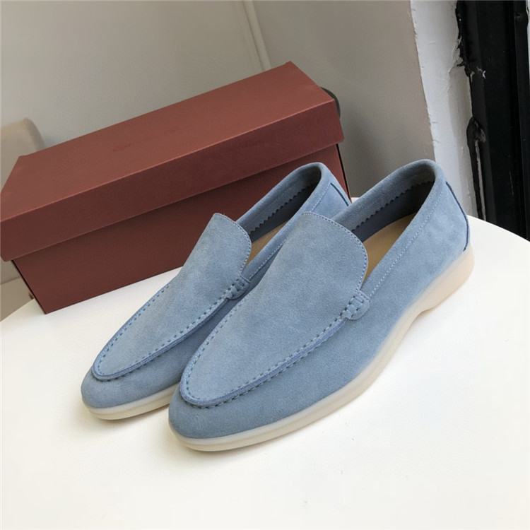 thumbnail for LP pure original single shoes Italy loro*piana sheep suede loafers flat bottom casual pedal men's shoes foreign trade