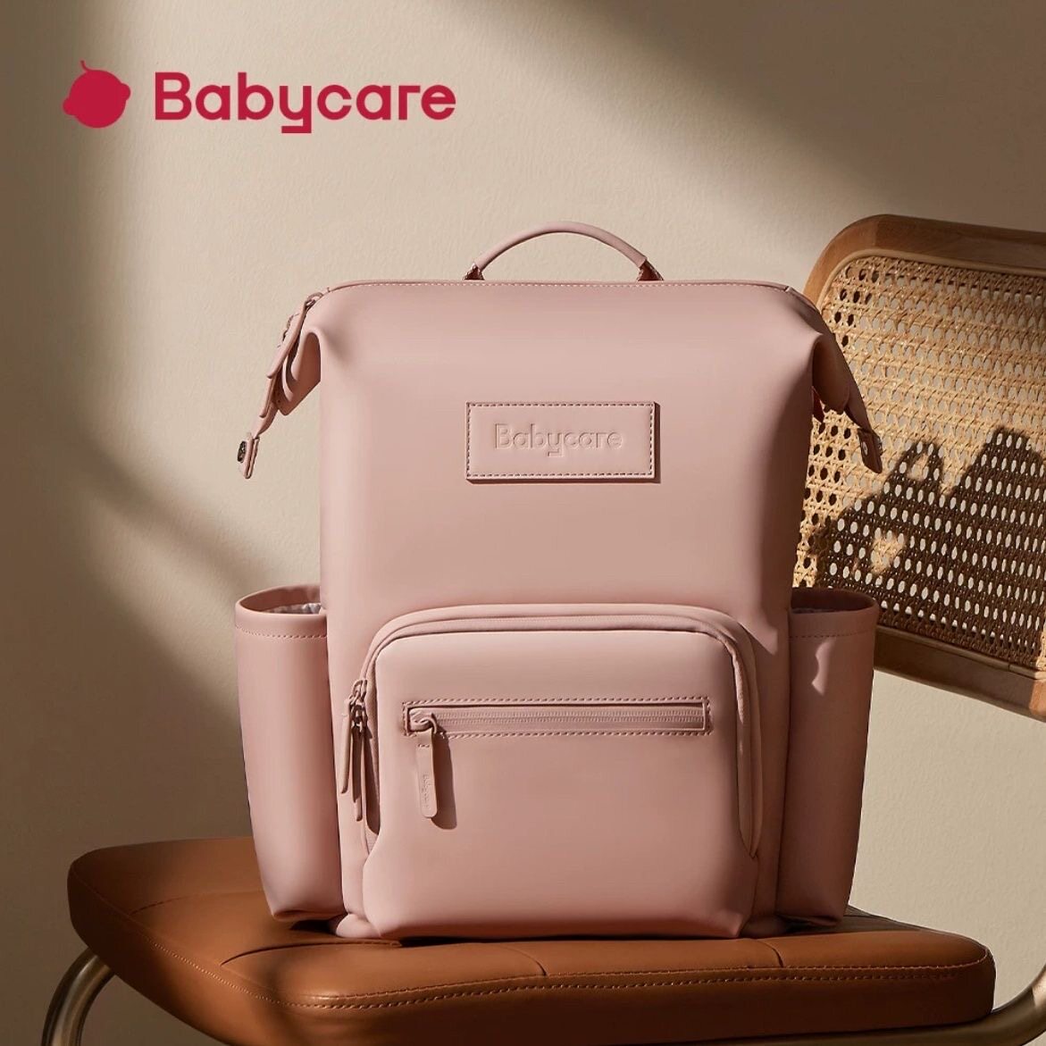 babycare妈咪包大容量PU材质时尚奶爸包妈妈出行遛娃轻便双肩背包