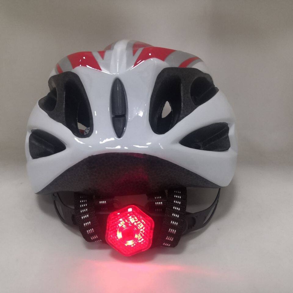 一体成型骑行自行车安全骑行带灯闪光灯头盔山地车头盔外卖代驾