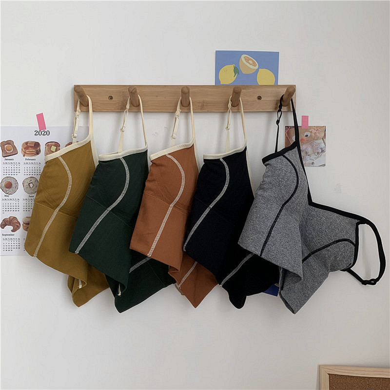 New girl's light proof back underwear wrapped in chest and bottomed vest with suspender