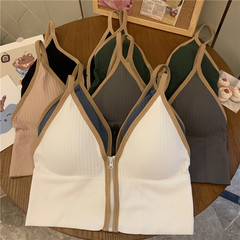 No reduction of zipper, no steel ring, small chest, gathered underwear, women's 2021 spring beautiful back with bra, versatile