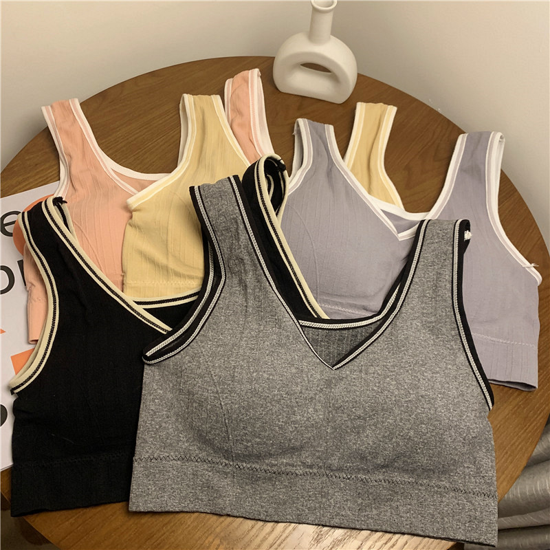 Real auction special price no less beautiful back sports sling vest with chest pad no steel ring bra students' bra