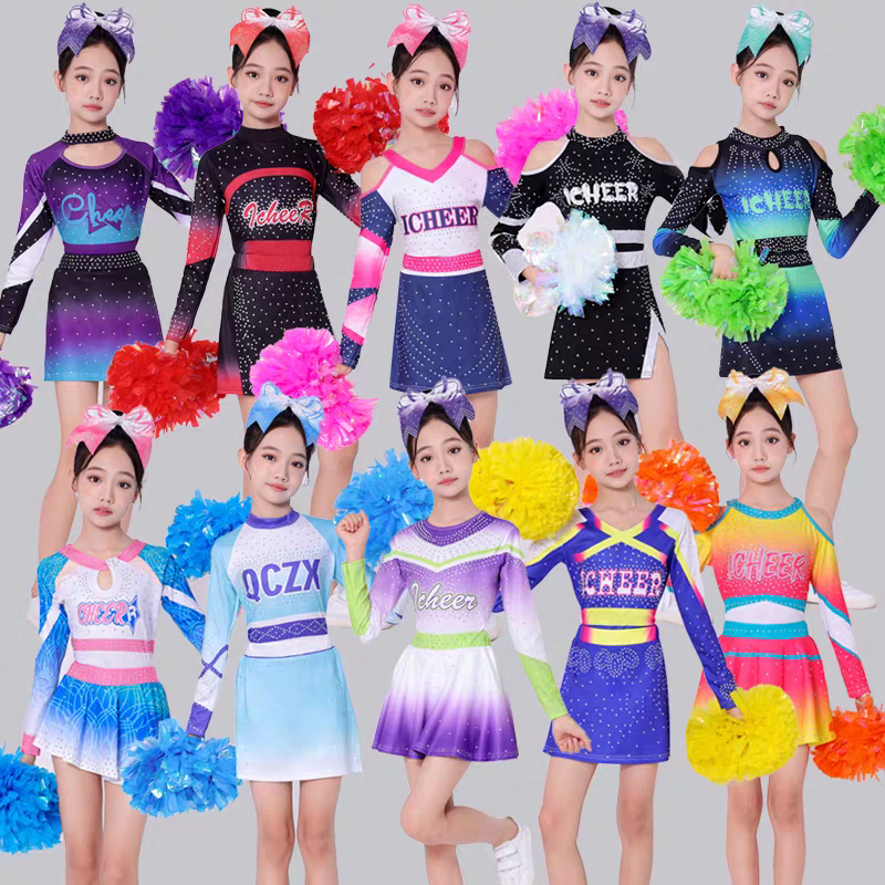 儿童啦啦操竞技比赛演出服装啦啦队健美操表演服装校园拉拉队表演