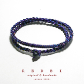 RedBi赤兔 星际银河细闪紫蓝星空千寻原创紫色多层编织手链长手绳