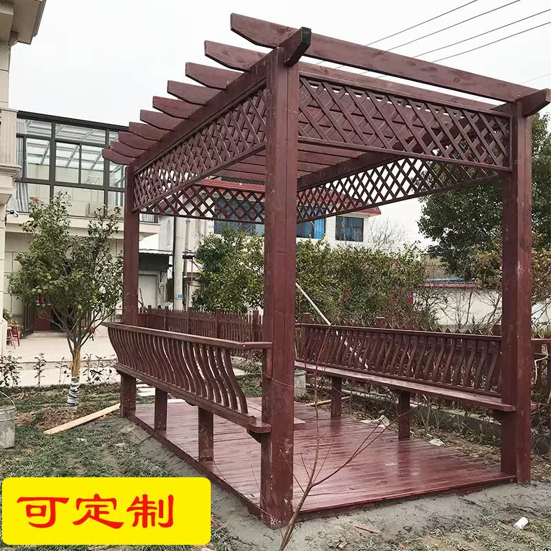 葡萄架 庭院 防腐木户外长廊架爬藤花架花园碳化木凉亭简易遮雨棚|ruв категории основы строительных материалов, 木方, консерванта древесины - от Buy2taobao.com для оказания профессиональной услуги покупки агента Taobao