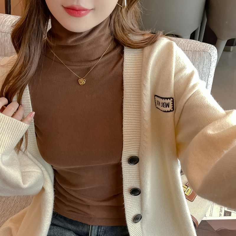 秋冬季德绒高领内搭高级感磨毛