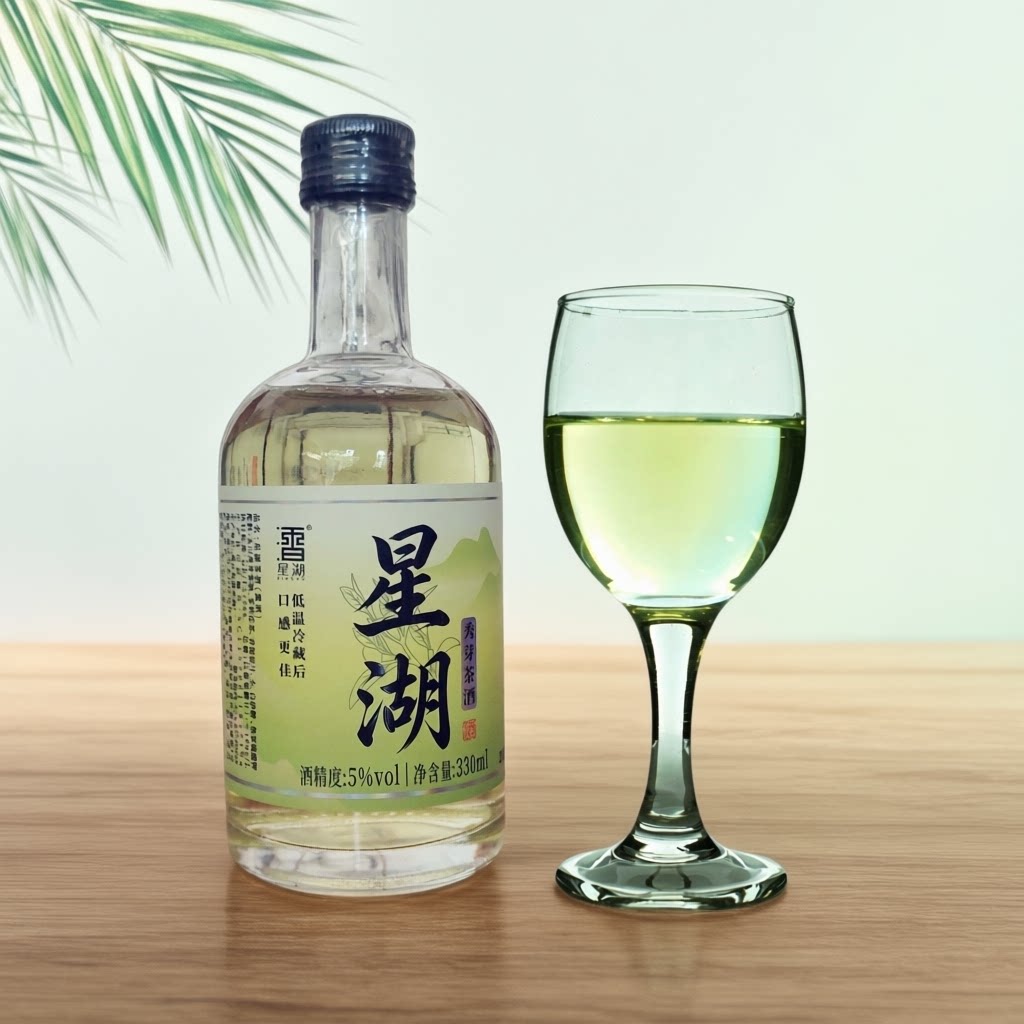 重庆星湖秀芽茶酒5℃微醺永川秀芽茉莉花青提果酒1瓶/3瓶/12瓶
