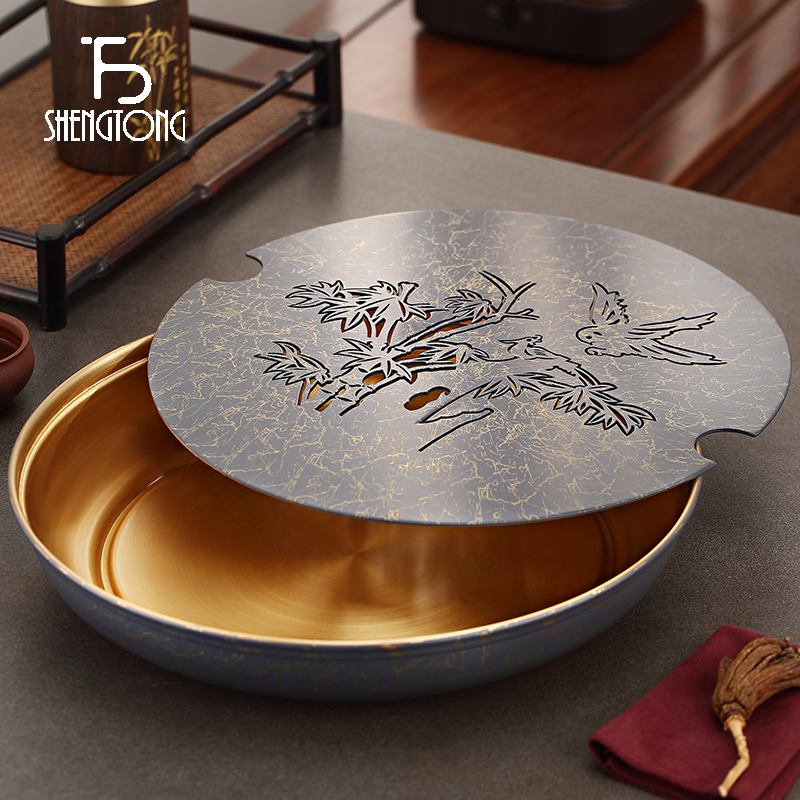 优质黄铜家用茶盘储水托盘