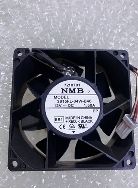 原装NMB 3615RL-04W-B46 12V 1.50A 9038 防水变频器散热风扇9CM
