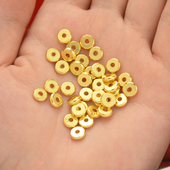 高保色18k包金diy饰品配饰金珠隔片扁片散珠14k手链隔珠手工配件