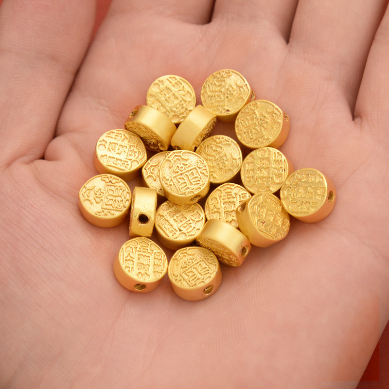 强保色沙金配件diy饰品古法金五路财神隔珠手链手绳文玩编织串珠,饰品/流行首饰/时尚饰品新,其他DIY饰品配件,淘宝优惠券,粉丝福利购,淘宝优惠卷