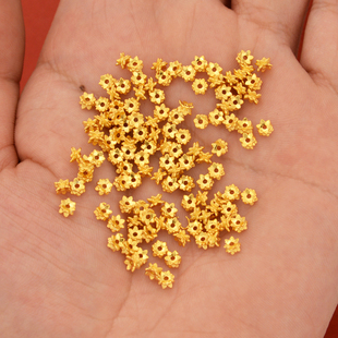 强保色沙金配件diy饰品古法金小隔珠手链手绳编织配珠串珠材料