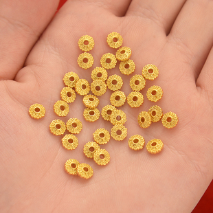 古法金diy饰品配饰沙金配件老金花托手链隔珠手串隔片首饰材料