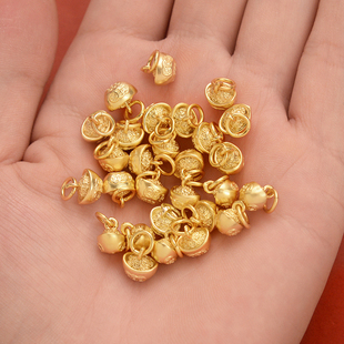 强保色沙金配件diy饰品古法金元宝铜钱吊坠手链手绳文玩挂件挂饰