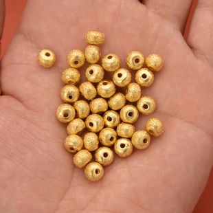 强保色沙金配件diy饰品古法金回纹隔珠手链手绳编织腰珠配珠材料