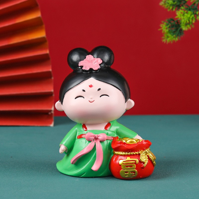 景区热卖古风唐仕女摆件糖小福树脂娃娃国潮西安文创纪念礼品ZJ51
