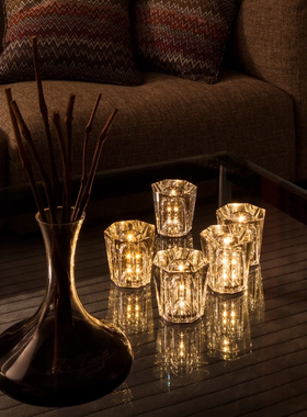 日本代购ambien Xtal水晶玻璃钻石切割LED小夜灯浪漫高档姜妍