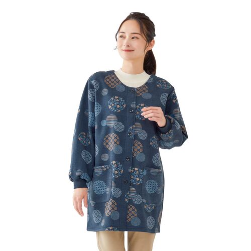 日本代购cecile日式和服图案拼接图案中老年室内保暖外套家居服