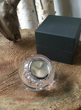 水晶玻璃气泡球形透明钟表