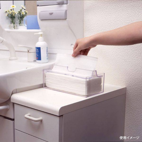 日本制透明亚克力纸巾盒擦手纸收纳盒卫生间台式抽取可视纸量大小图片