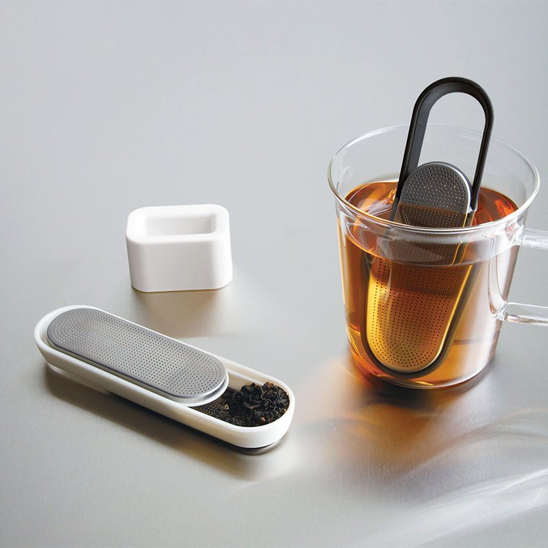 日本代购KINTO滑盖式茶滤白色茶叶过滤器金属不锈钢日式过滤盒