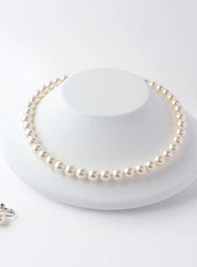 仿花珠天女铂金灰贝珠项链