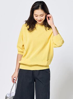 春夏短袖上衣两个口袋兜纯棉女