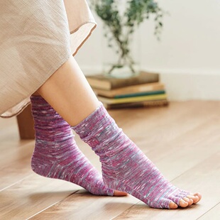 代购日本制cecile绢丝棉混纺露出脚趾头的分趾袜 美甲袜子 地板袜