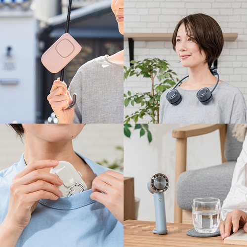 日本进口Life on Products迷你USB充电风扇领口夹扇可加伞柄折叠